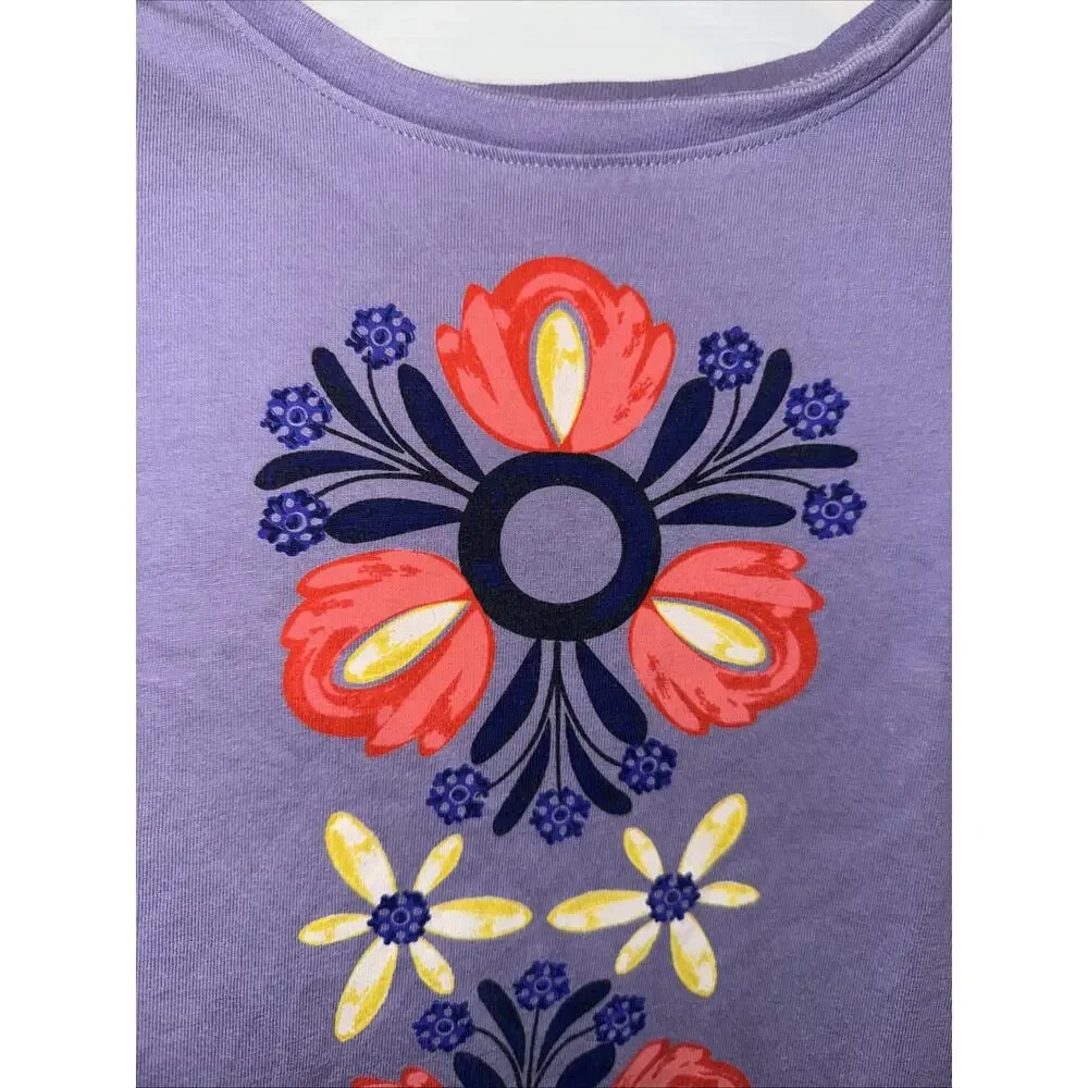 Tea Collection Girls Purple Floral Graphic Dress‎ Size 10